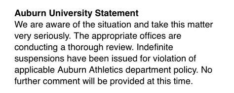 AU RB Jarquez Hunter+others suspended for filming